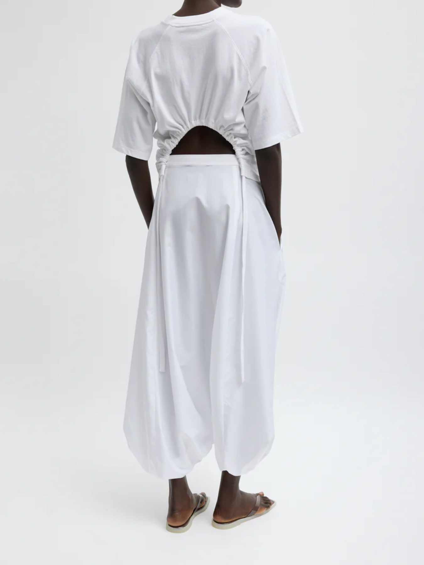 Tibi-Summer Nylon Flat Front Jalousie Skirt - White-Skirts-Boboli-Vancouver-Canada