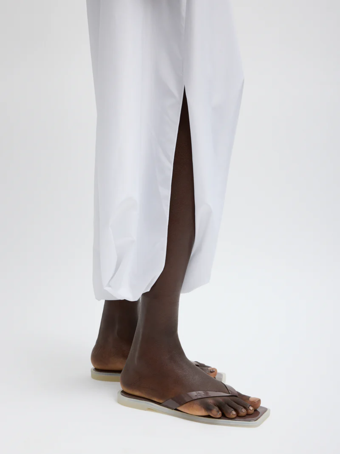 Tibi-Summer Nylon Flat Front Jalousie Skirt - White-Skirts-Boboli-Vancouver-Canada