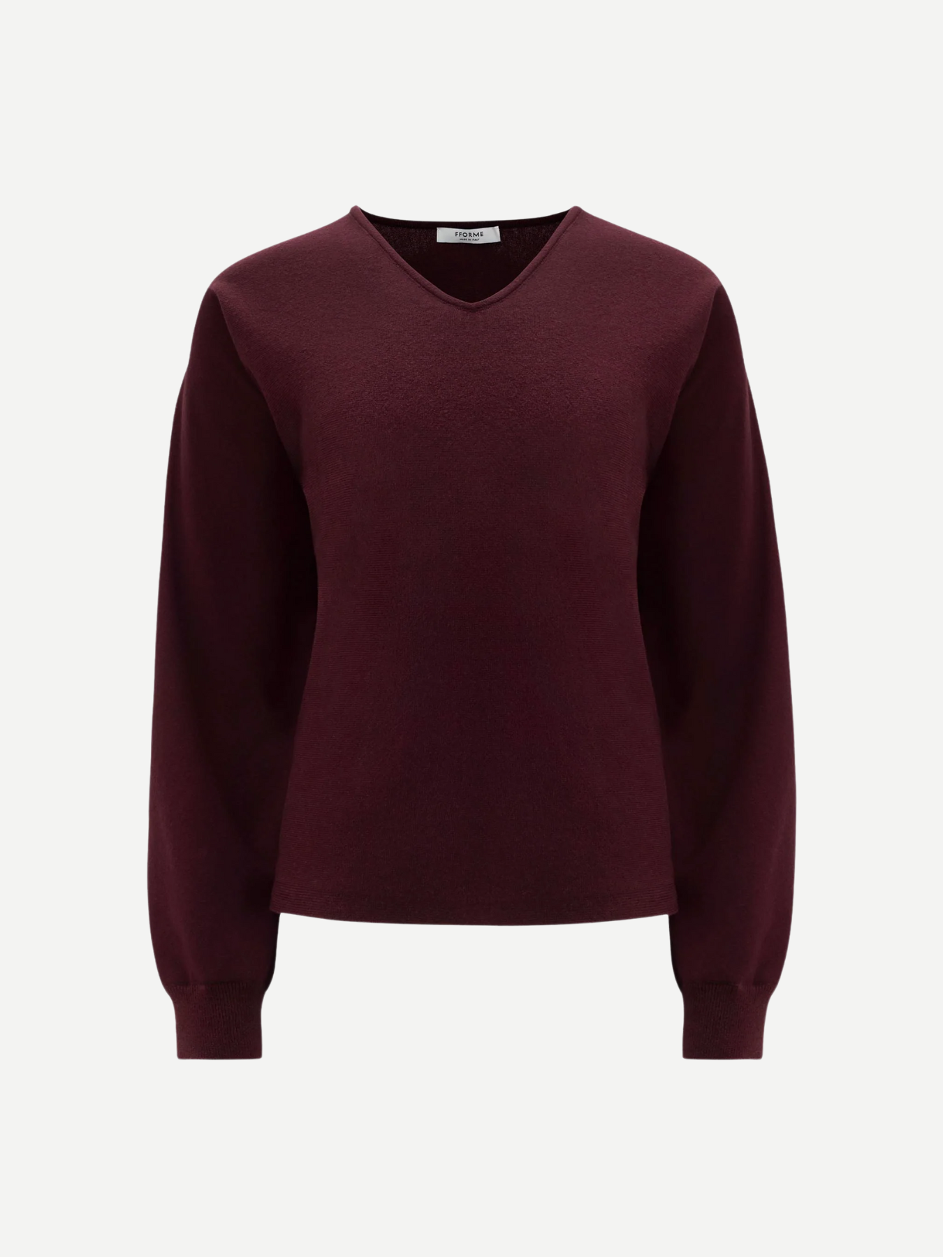 FFORME-Rosa V-Neck Sweater - Bordeaux-Sweaters-Boboli-Vancouver-Canada