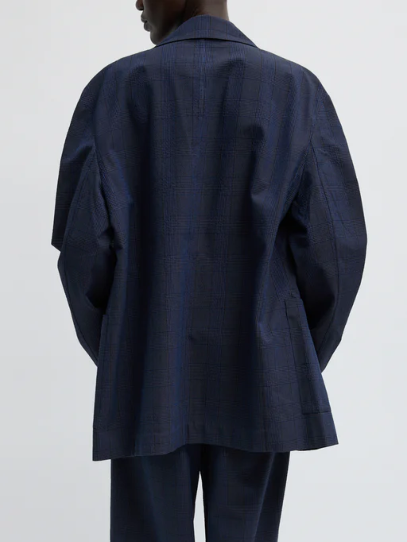 Tibi-Menswear Crepon Liam Blazer - Navy Multi-Blazers-Boboli-Vancouver-Canada