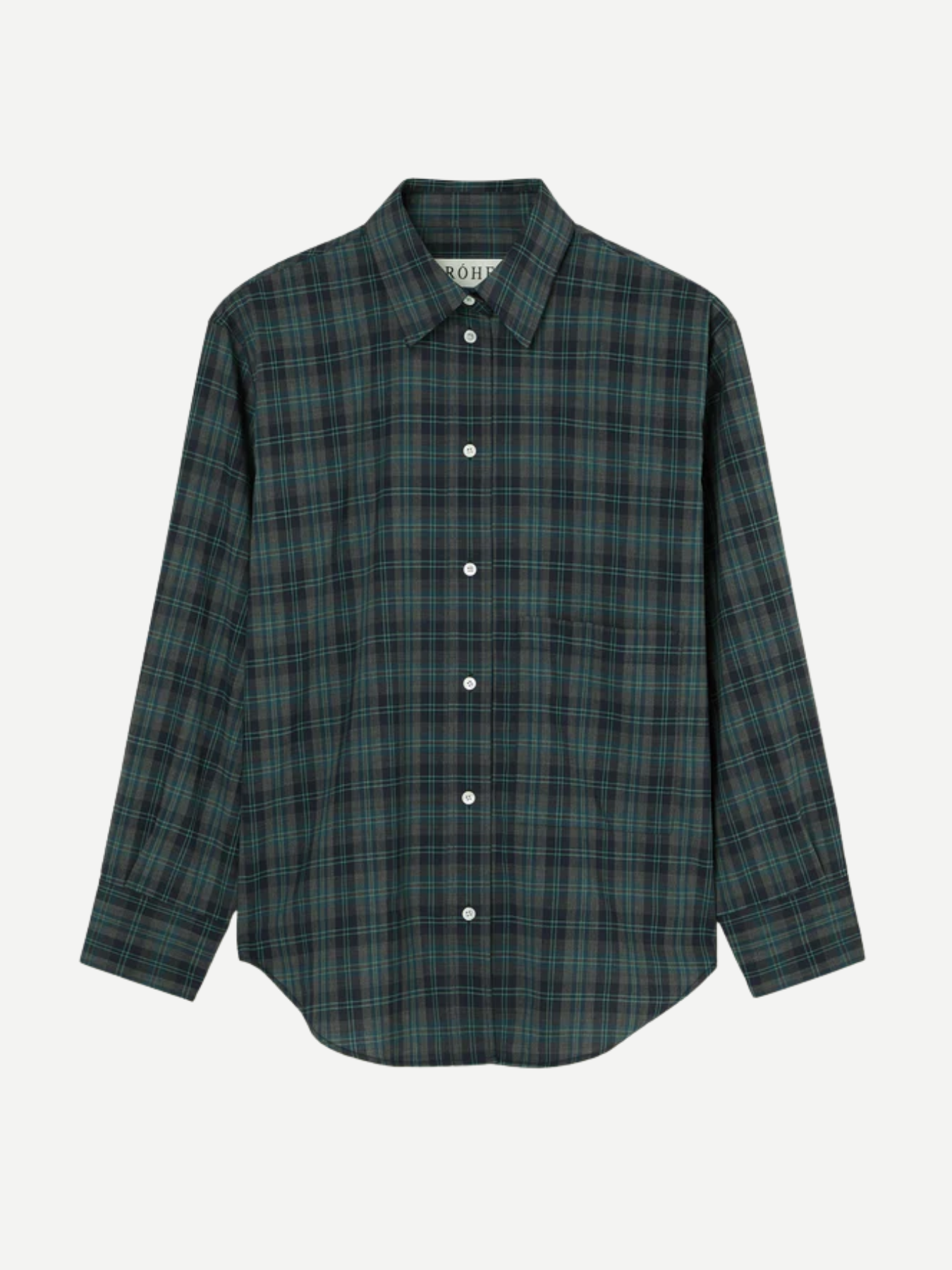 Rohe-Oversized Check Shirt - Retro Green-Shirts-Boboli-Vancouver-Canada