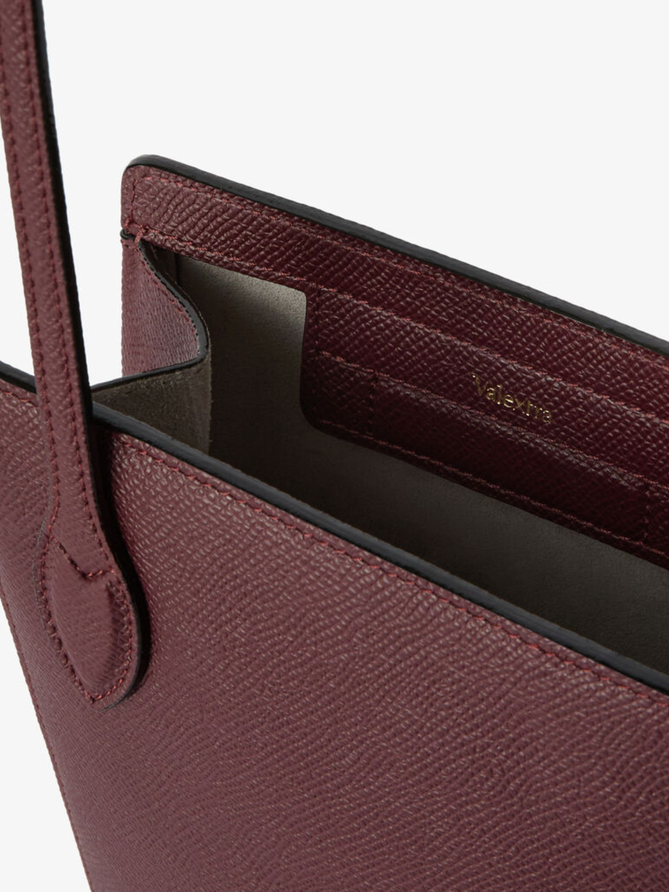 Valextra-Vivi Crossbody Phone Bag - Claret Red-Bags-Boboli-Vancouver-Canada