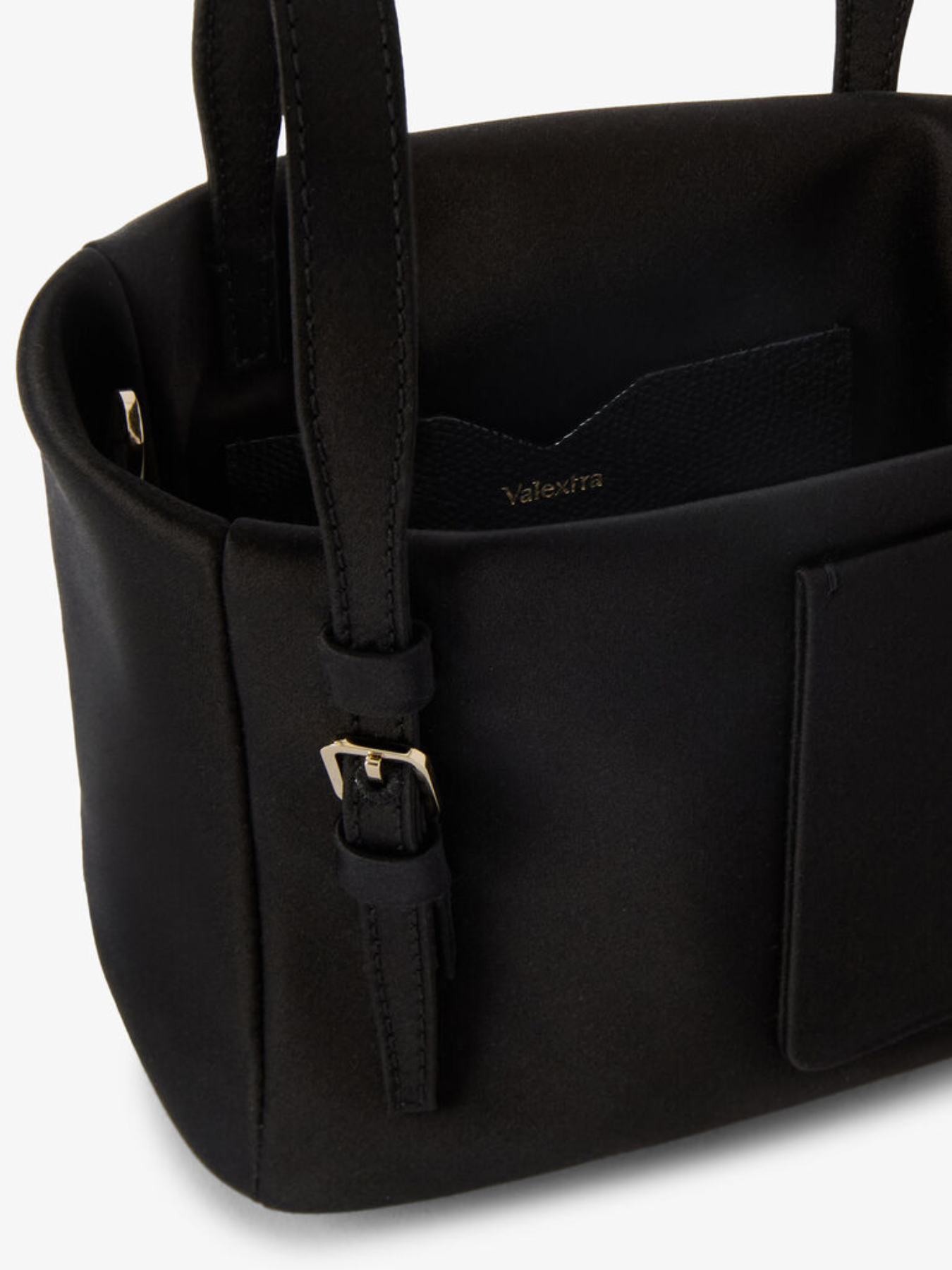 Valextra-Soft Satin Bucket Nano - Black-Bags-Boboli-Vancouver-Canada