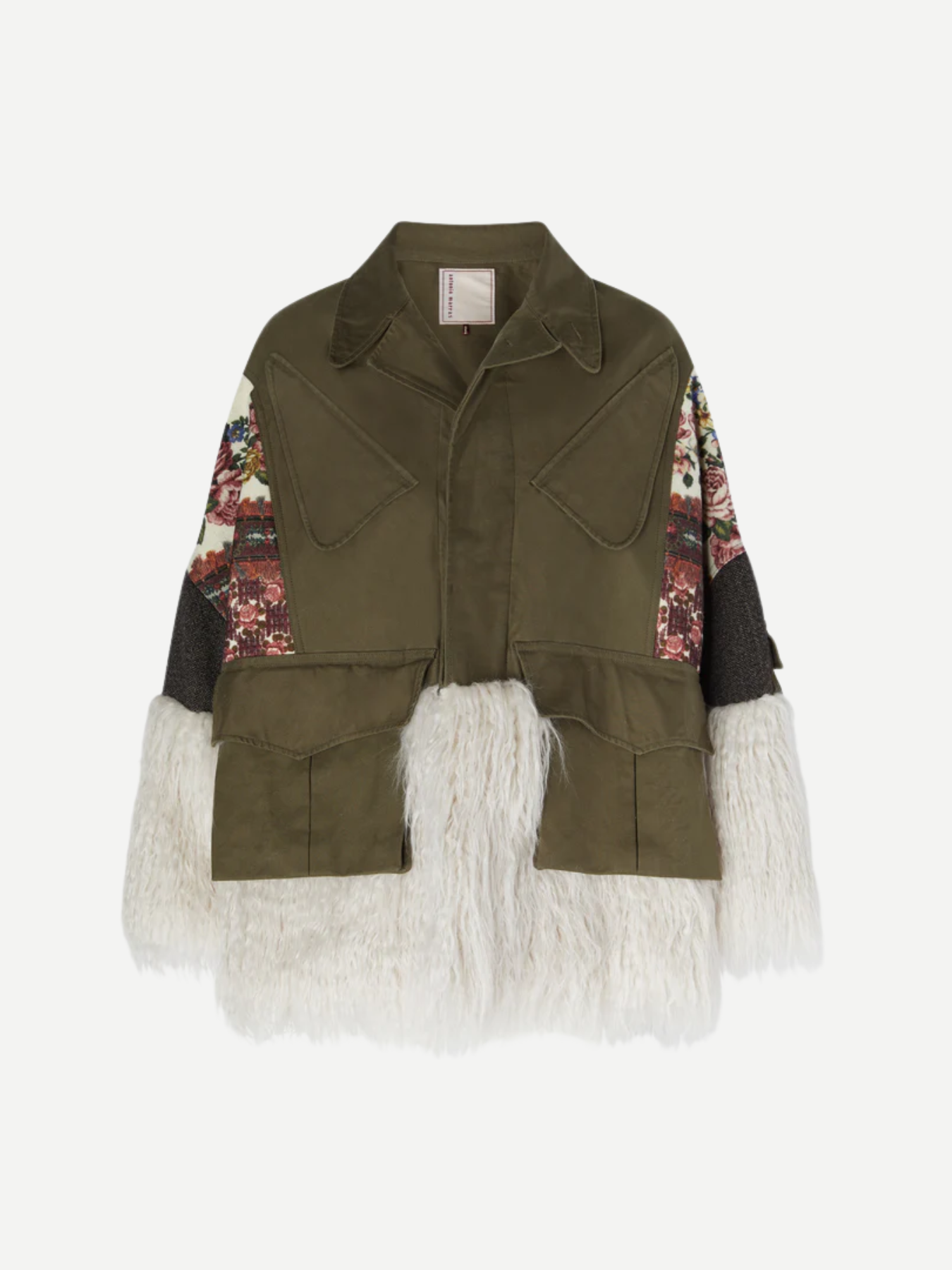 Antonio Marras-Parka w/Fur - Sage Green/Ivory-Coats-Boboli-Vancouver-Canada