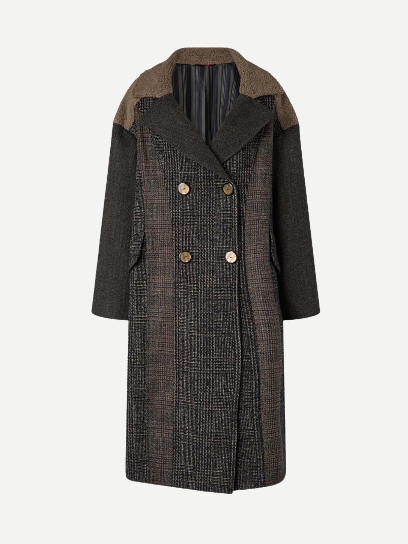 Antonio Marras-Oversized Wool Coat - Brown/Multi-Coats-Boboli-Vancouver-Canada