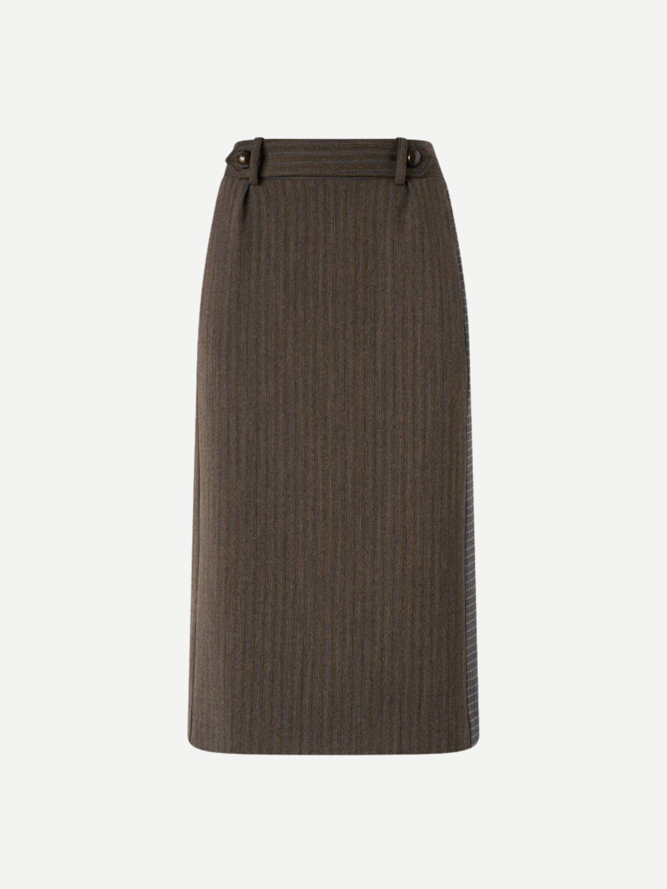 Antonio Marras-Wool Straight-Cut Midi Skirt - Brown/Blue-Skirts-Boboli-Vancouver-Canada