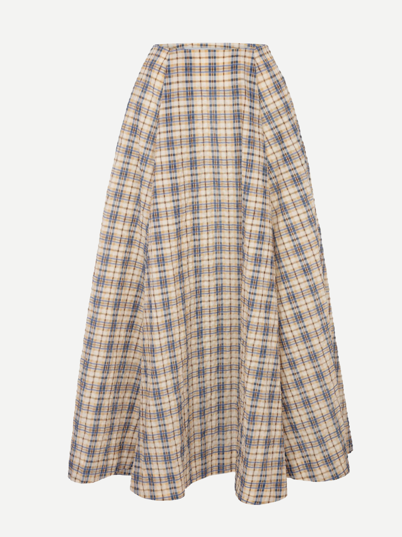 Bernadette-Midi Skirt Kennedy - Blue / Beige Seersucker Check-Skirts-Boboli-Vancouver-Canada