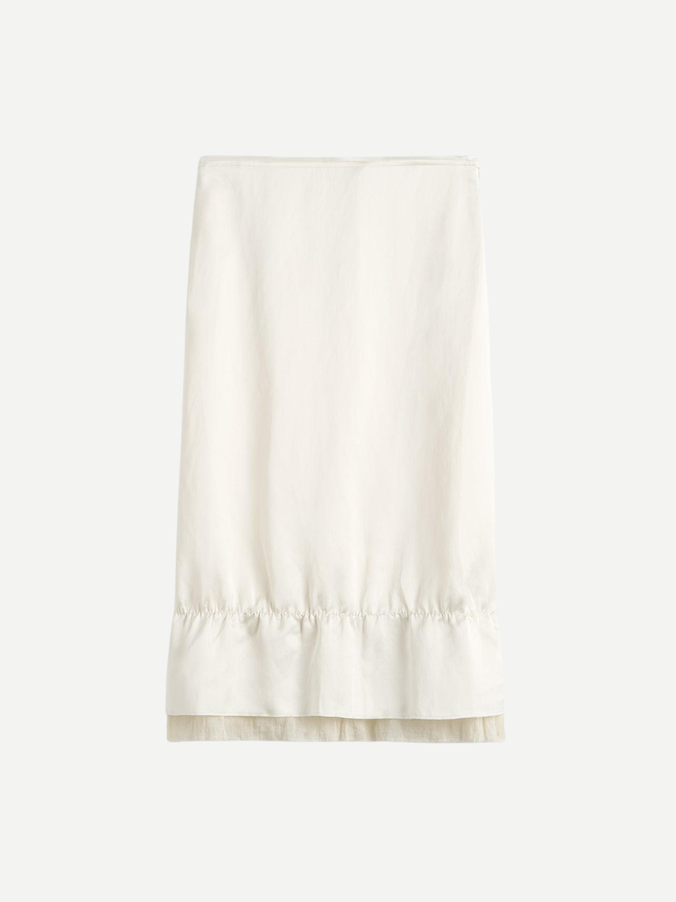 Totême-Layered Satin Skirt - White-Skirts-Boboli-Vancouver-Canada