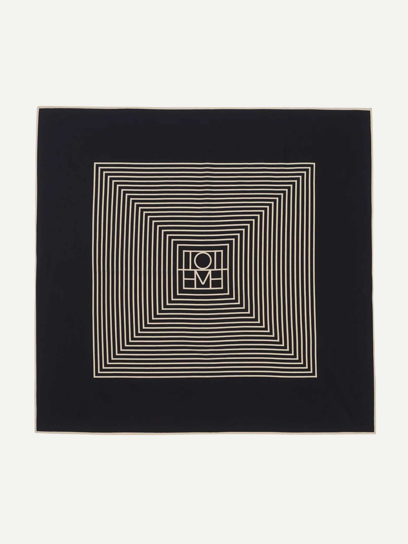 Toteme-Centered Monogram Silk Scarf - Black-Scarves-Boboli-Vancouver-Canada