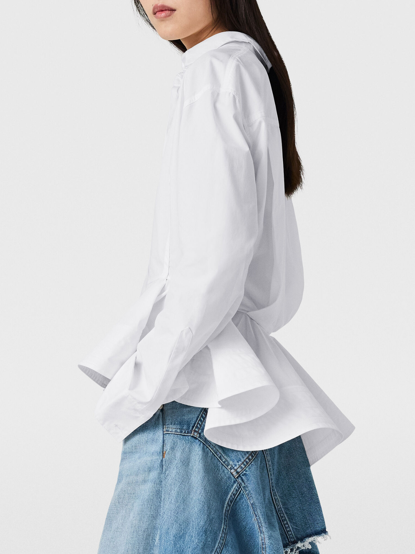 Stella McCartney-Poplin Peplum Shirt - Pure White-Shirts-Boboli-Vancouver-Canada