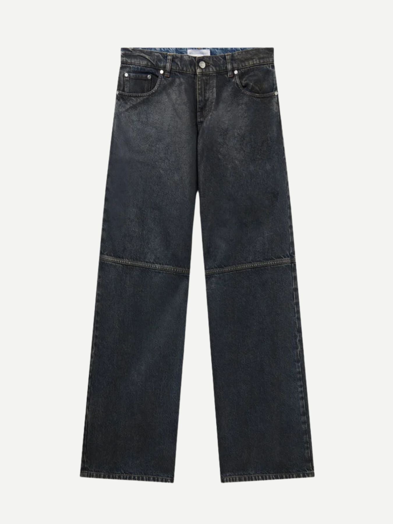 Stella McCartney-Aged Altermat Effect Wide Leg Denim - Aged Blue-Pants-Boboli-Vancouver-Canada