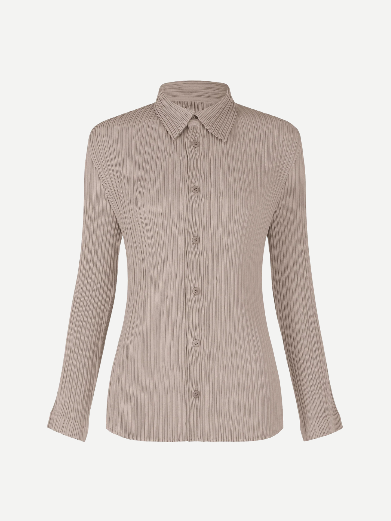 Issey Miyake-Hatching Pleats Shirt - Grey-Shirts-Boboli-Vancouver-Canada
