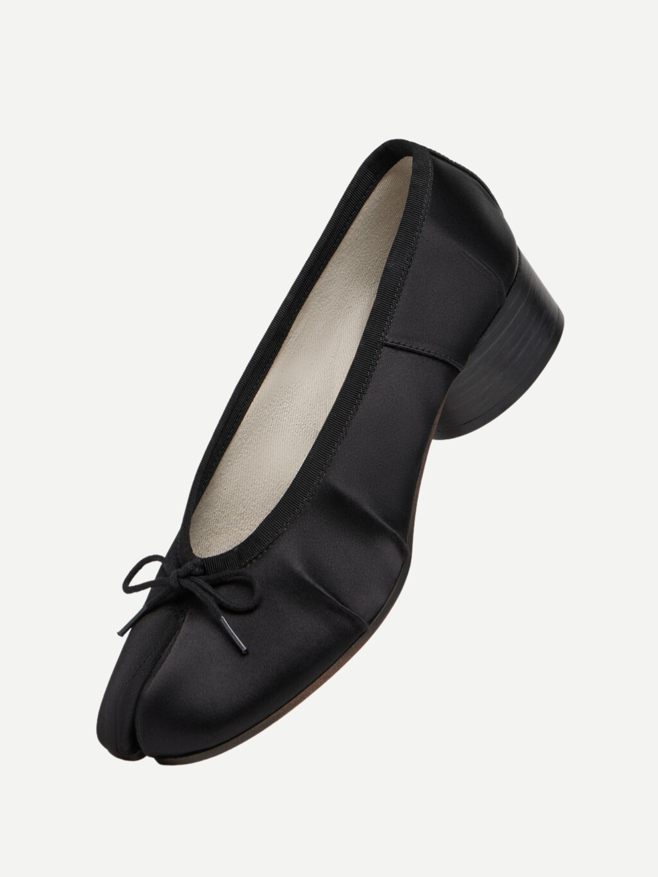Maison Margiela-Tabi Satin Ballerina - Black-Shoes-Boboli-Vancouver-Canada
