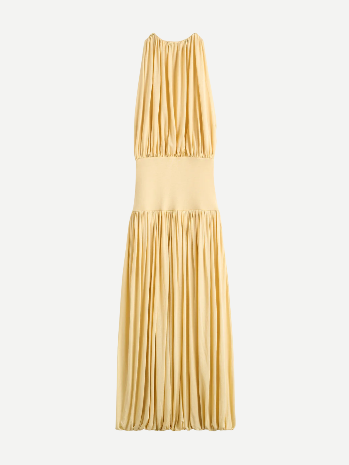 Totême-Soft Gathered Dress - Champagne-Dresses-Boboli-Vancouver-Canada