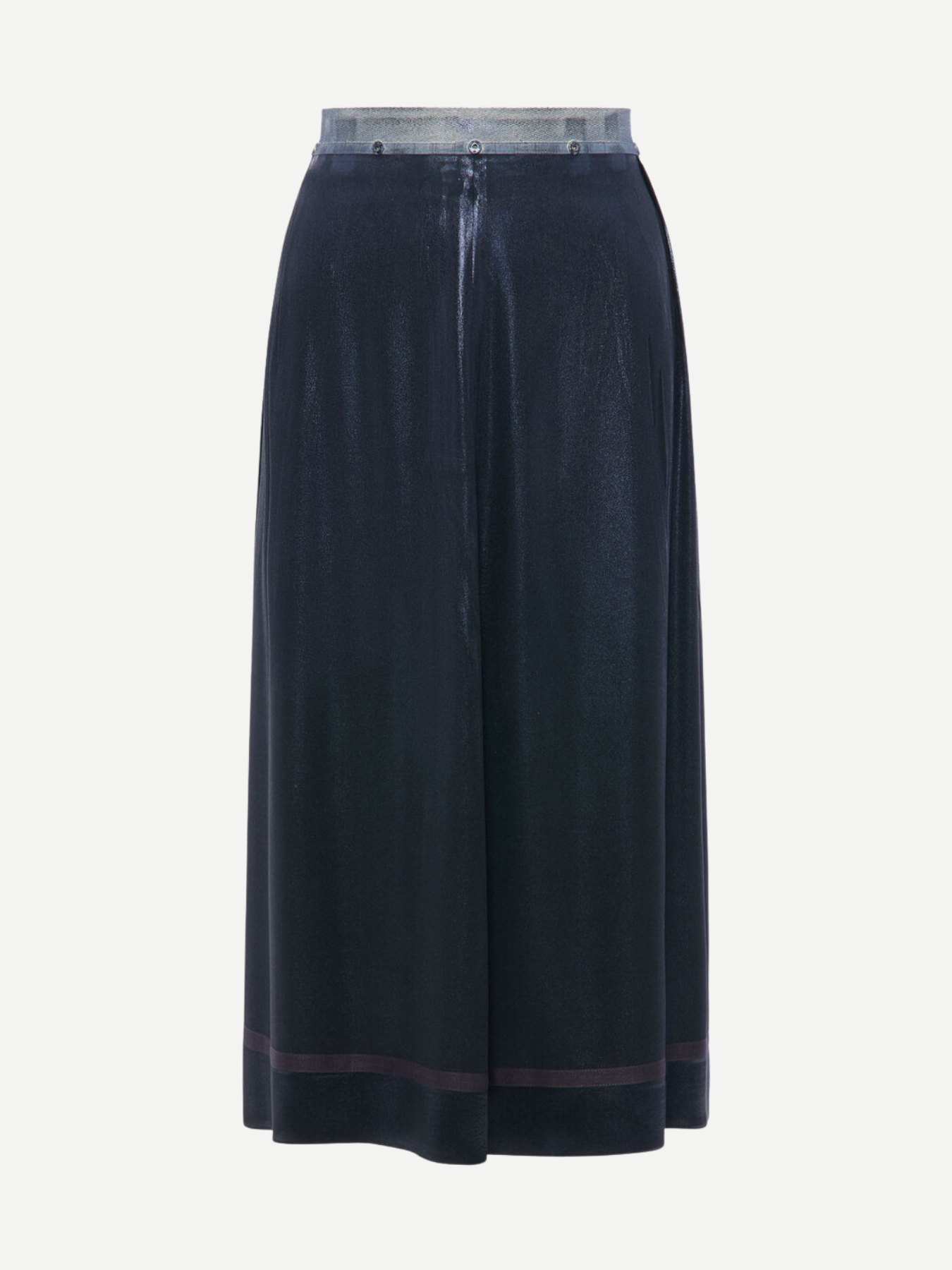 Maison Margiela-Foil-treated Midi Skirt - Black-Skirts-Boboli-Vancouver-Canada