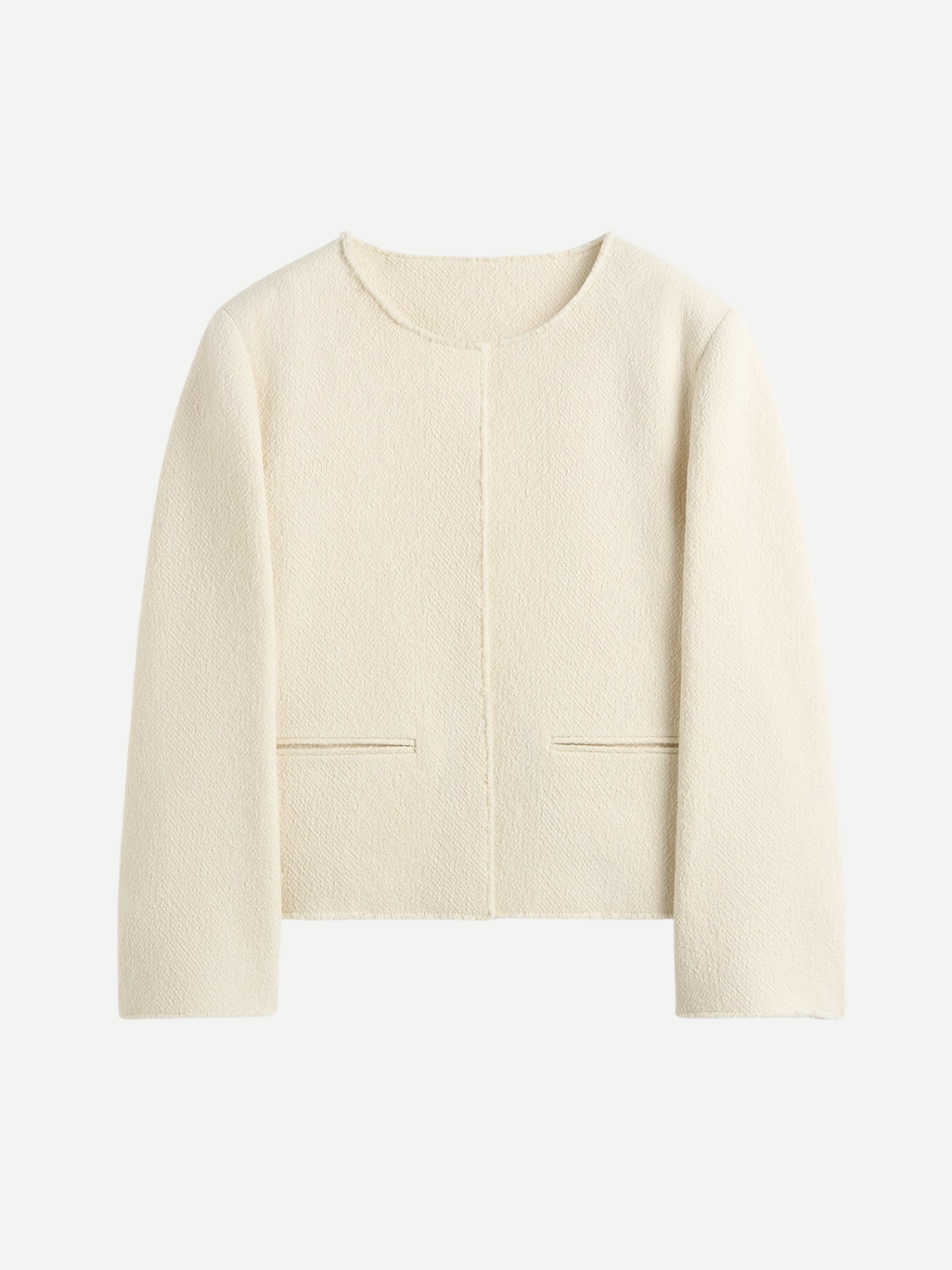 Totême-Open-Front Boucle Blazer - Ecru-Blazers-Boboli-Vancouver-Canada