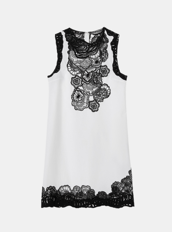 Jil Sander-Sleeveless Organic Cotton Dress - White/Black-Dresses-EU 34-Boboli-Vancouver-Canada