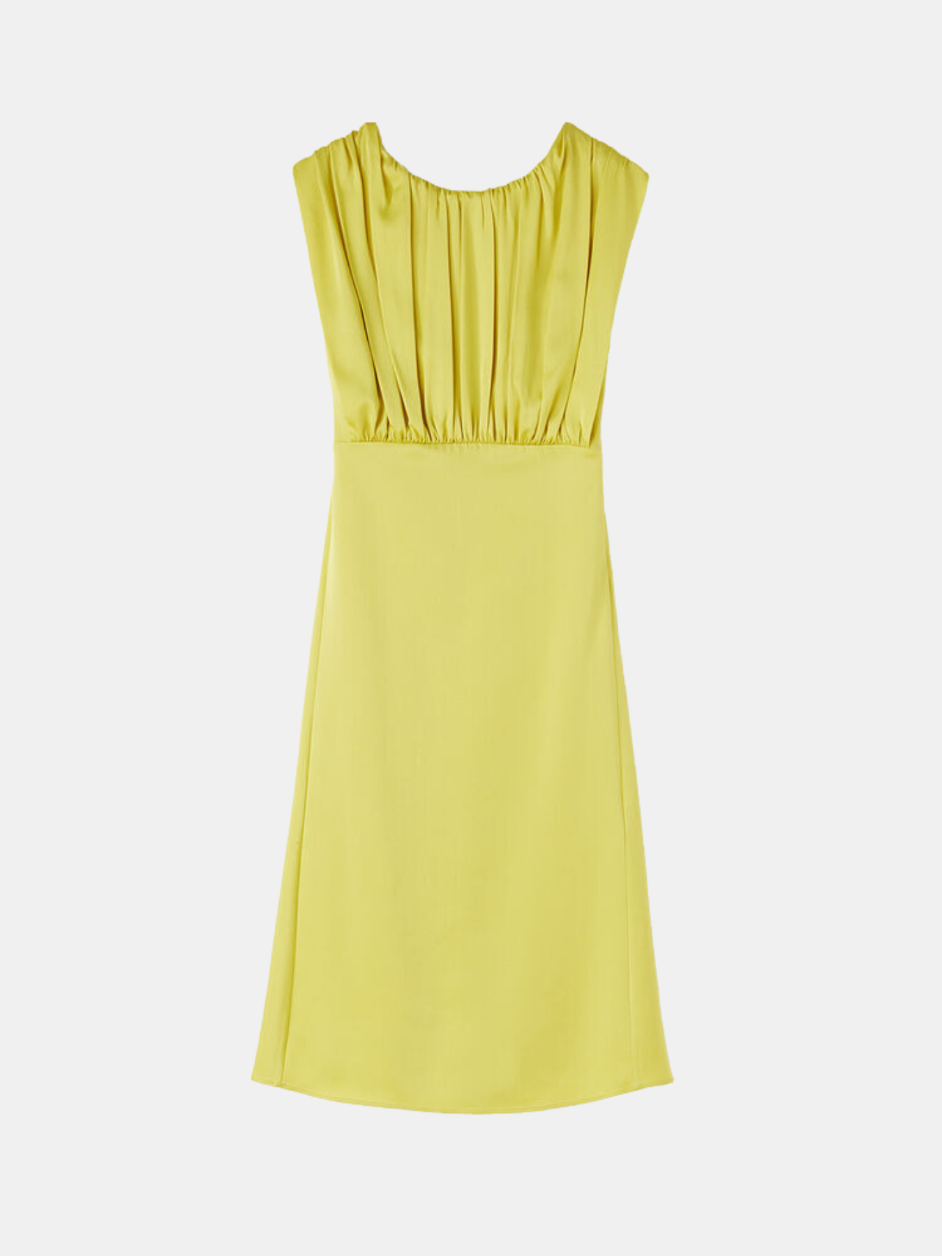 Jil Sander-Satin Sleeveless Dress - Acid Green-Dresses-EU 34-Boboli-Vancouver-Canada