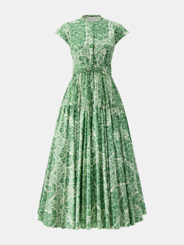 Giambattista Valli-Cote D'Azur Long Popeline Dress - Green-Dresses-EU 40-Boboli-Vancouver-Canada