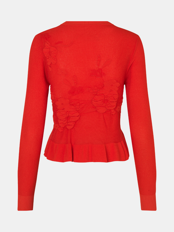 Cecilie Bahnsen Vira cropped cardigan - Red