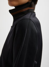 Tibi-Active Knit Cropped Sweatshirt - Black-Sweaters-Boboli-Vancouver-Canada