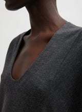 Tibi-Melange Jersey Uneck Top - Dark Heather-Tops-Boboli-Vancouver-Canada