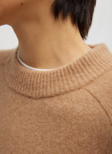 Tibi-Camel Hair Knit Crewneck Pullover - Camel-Sweaters-Boboli-Vancouver-Canada