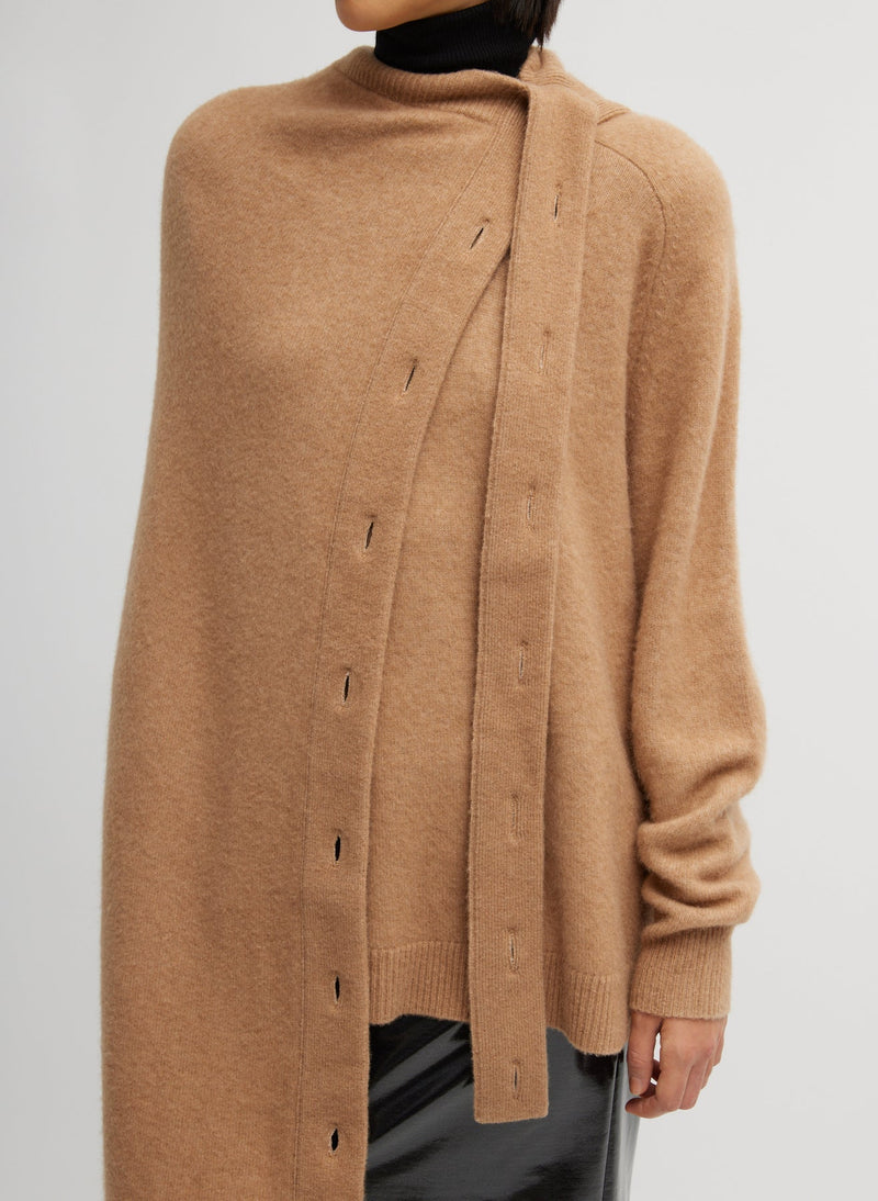 Tibi-Camel Hair Knit Crewneck Pullover - Camel-Sweaters-Boboli-Vancouver-Canada