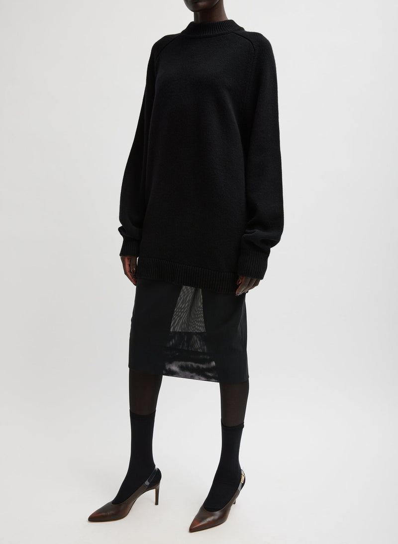 Tibi-Power Mesh Skirt - Black-Skirts-Boboli-Vancouver-Canada