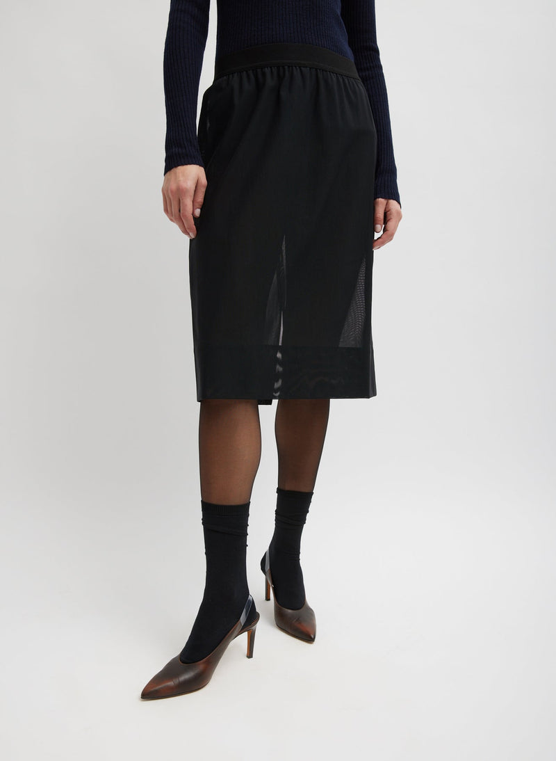 Tibi-Power Mesh Skirt - Black-Skirts-Boboli-Vancouver-Canada