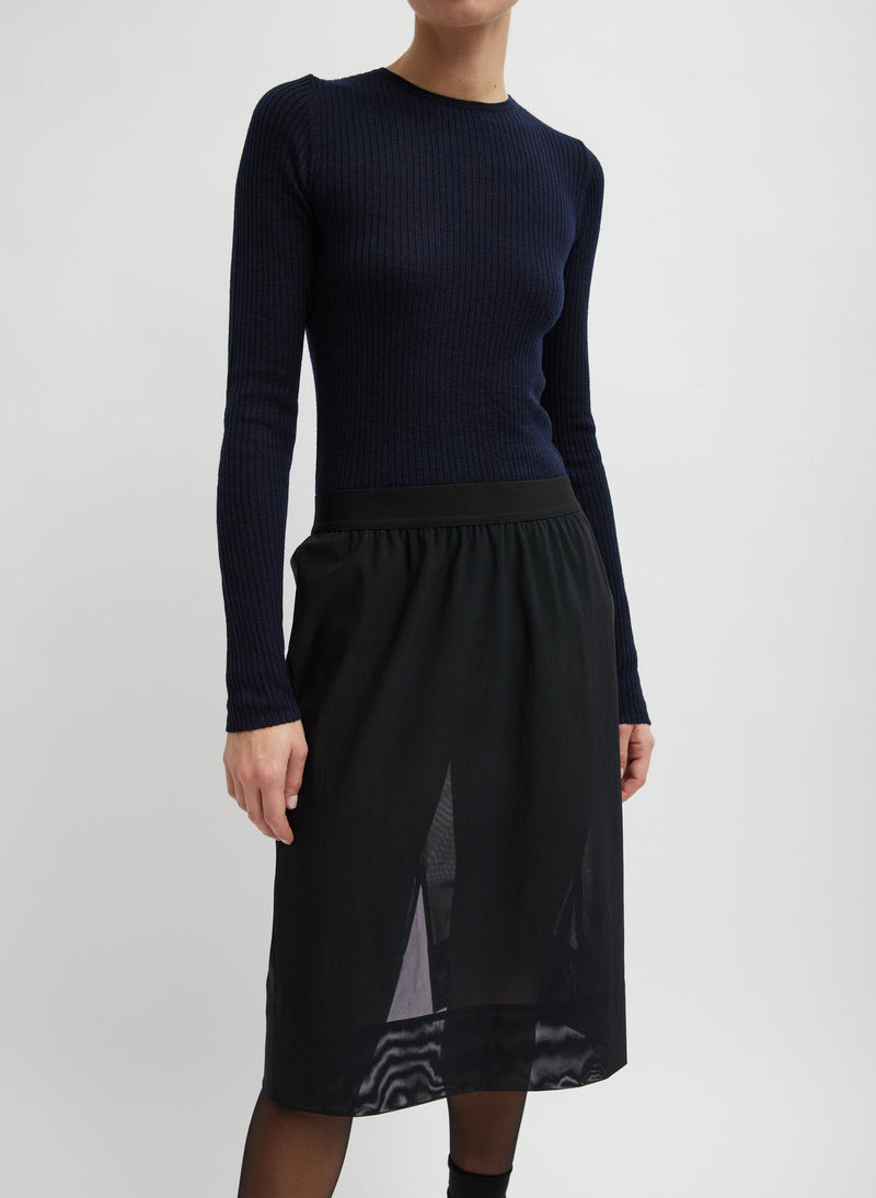 Tibi-Power Mesh Skirt - Black-Skirts-Boboli-Vancouver-Canada