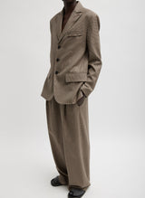 Tibi-Thomas Menswear Check Marit Pullon Pant - Tan/Multi-Pants-Boboli-Vancouver-Canada