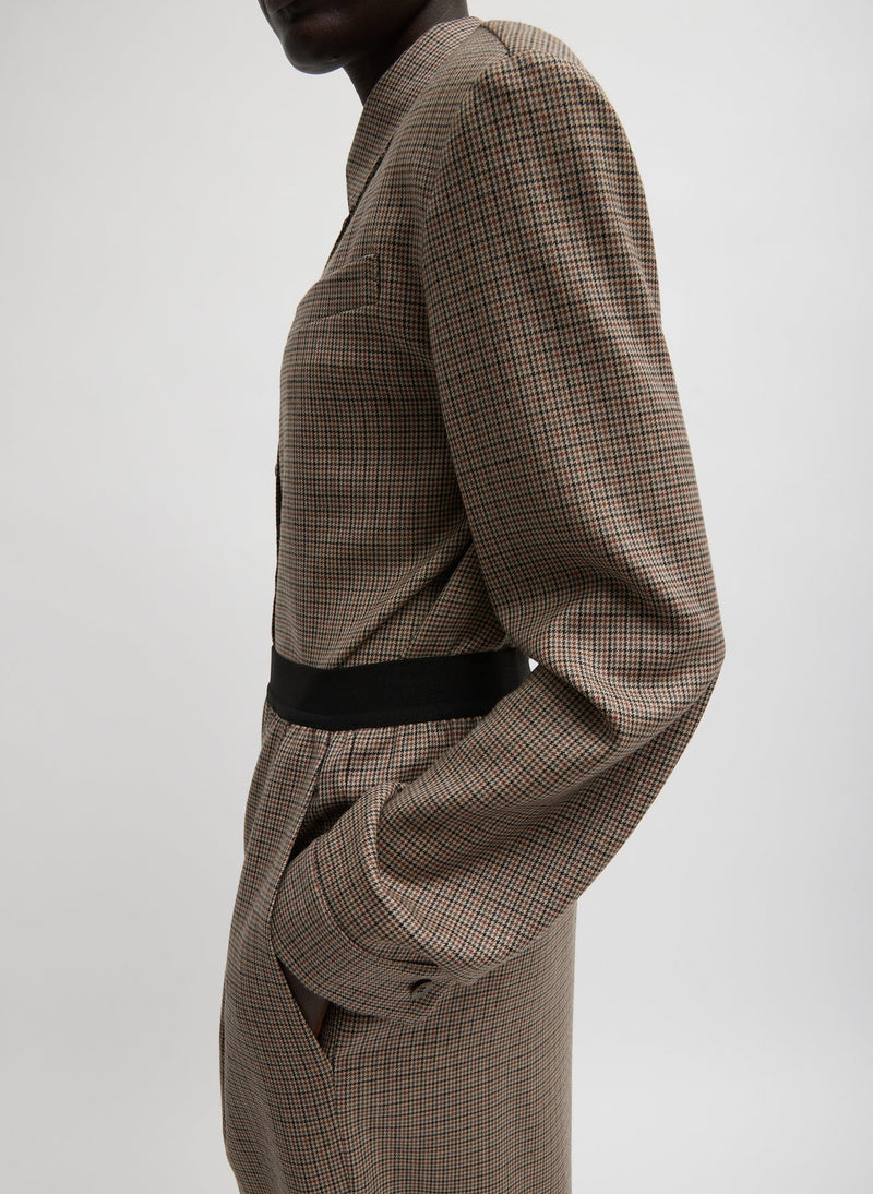 Tibi-Thomas Menswear Check Detached Shirt - Tan/Multi-Shirts-Boboli-Vancouver-Canada