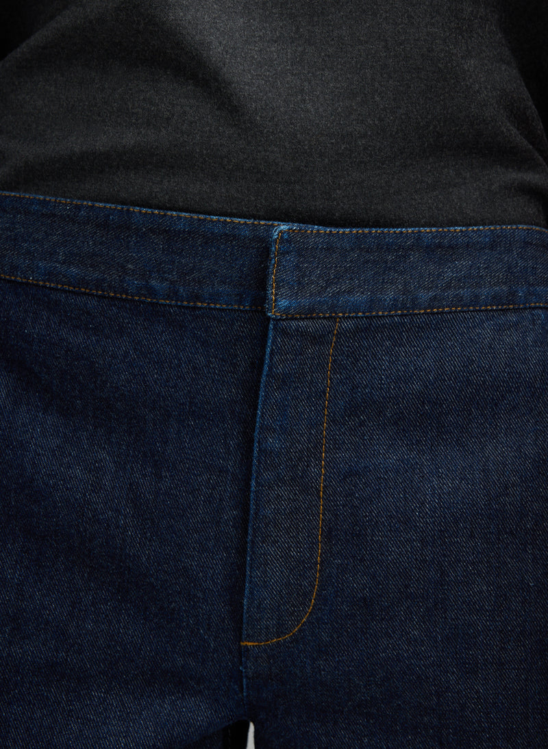 Tibi-Indigo Denim Pat Trouser Jean - Darde Dark Denim-Pants-Boboli-Vancouver-Canada