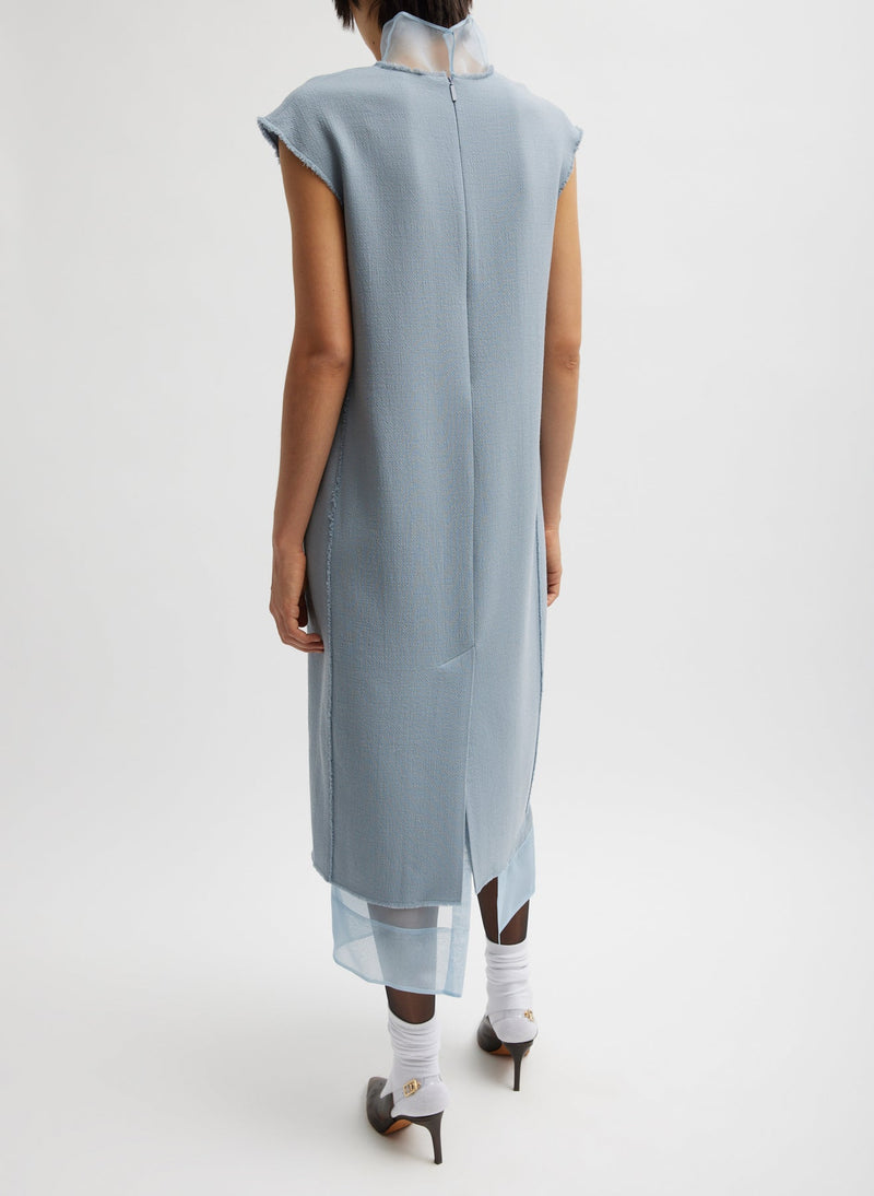 Tibi-Melee Crepe V-Neck Dress - Light Blue-Dresses-Boboli-Vancouver-Canada