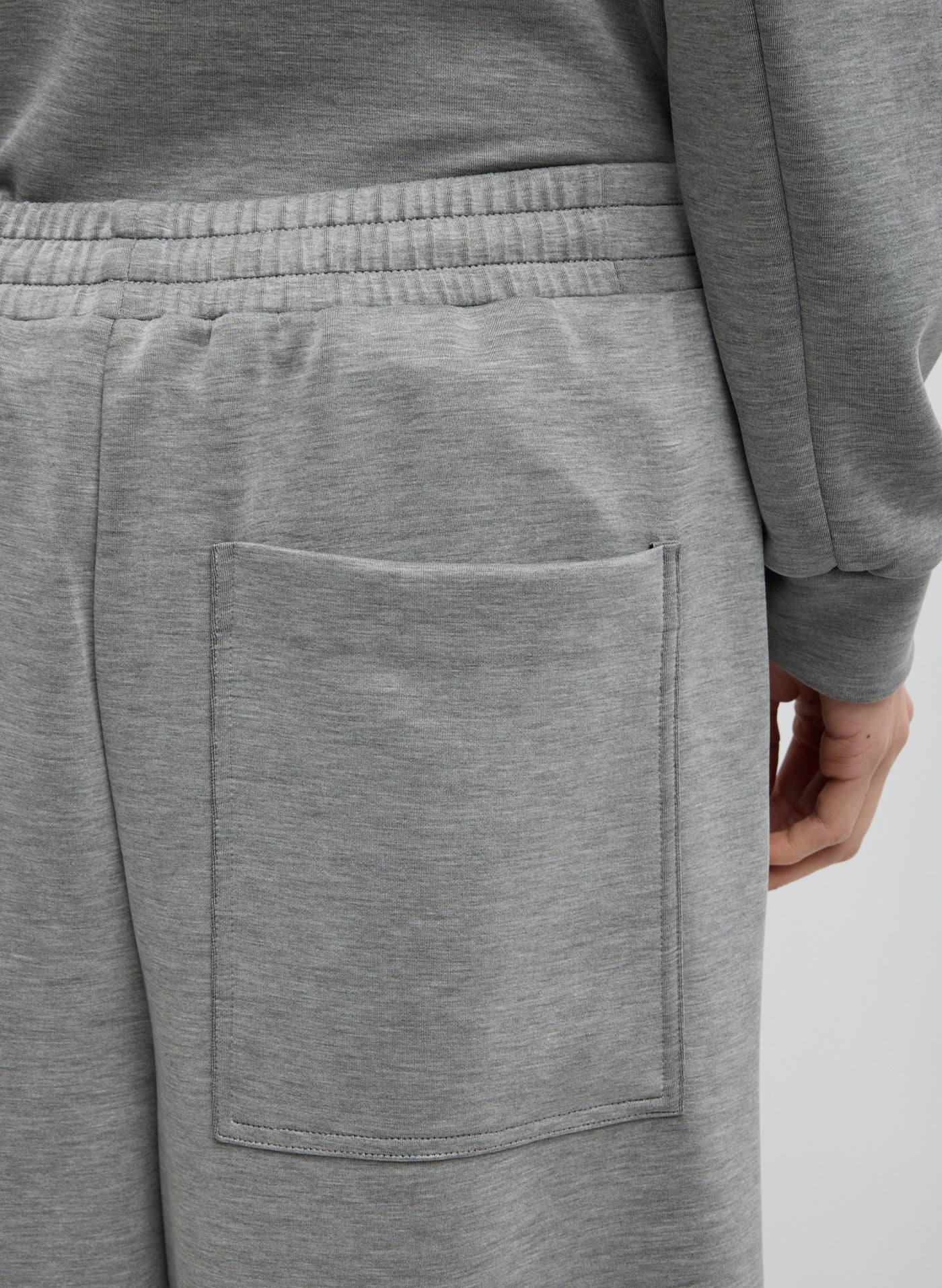 Tibi-Feather Weight Viscose Neoprene Relaxed Short - Grey-Pants-Boboli-Vancouver-Canada