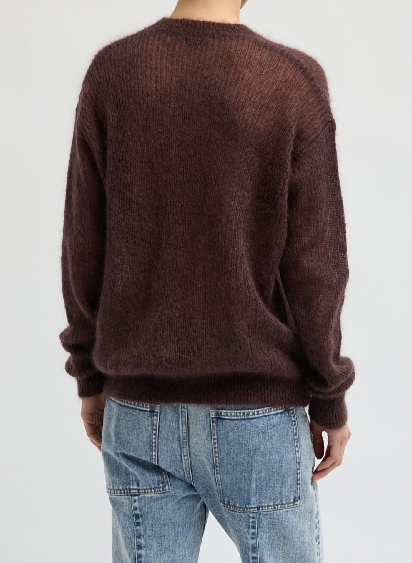 Tibi-Silk Super Kid Mohair Crewneck Easy Pullover - Brown-Sweaters-Boboli-Vancouver-Canada
