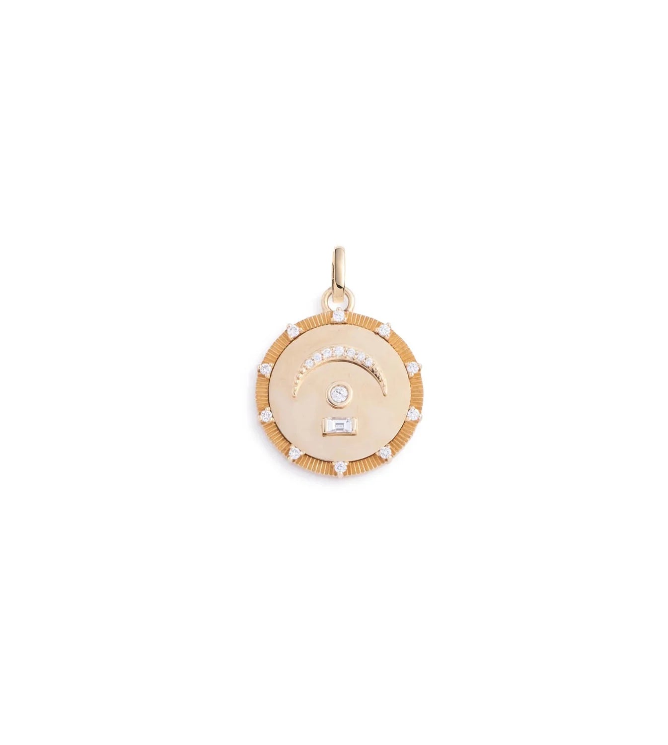 FD Jewellery-Pause-Internal Compass: Medium Medallion Diamond w/Oval Pushgate-FD Jewellery-One Size-Boboli-Vancouver-Canada