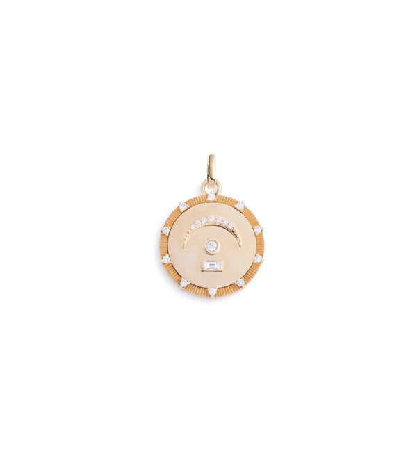 FD Jewellery-Pause-Internal Compass: Medium Medallion Diamond w/Oval Pushgate-FD Jewellery-One Size-Boboli-Vancouver-Canada