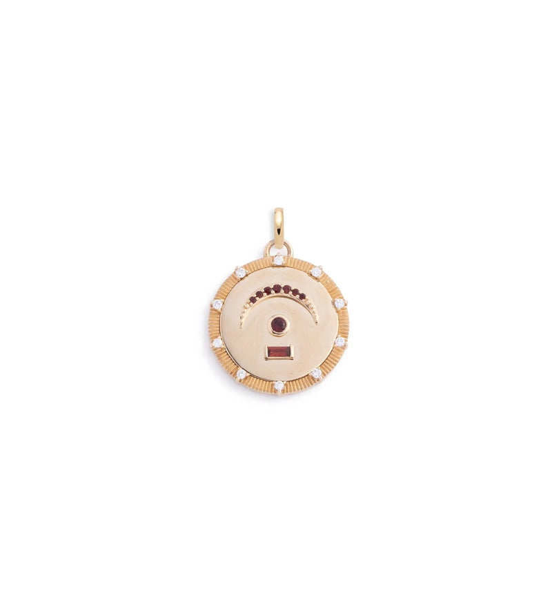 FD Jewellery-Pause-Internal Compass: Medium Medallion Garnet w/Oval Pushgate-FD Jewellery-One Size-Boboli-Vancouver-Canada