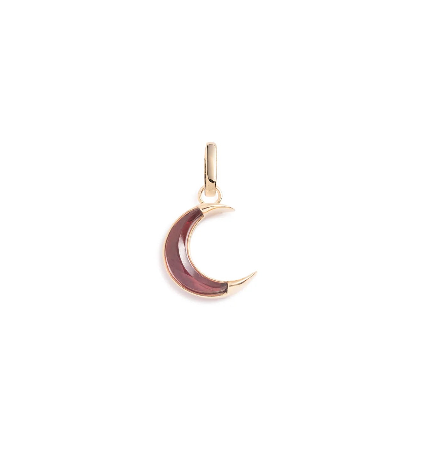 FD Jewellery-Gemstone Crescent-Karma: 15mm Medallion Garnet w/Oval Pushgate-FD Jewellery-One Size-Boboli-Vancouver-Canada