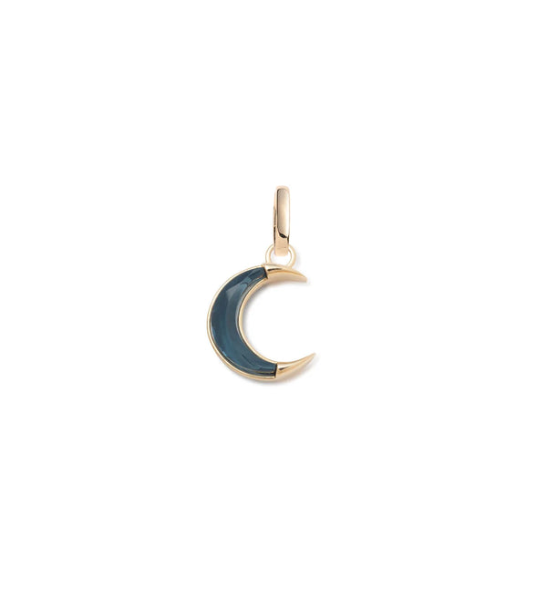FD Jewellery-Gemstone Crescent-Karma: 15mm Medallion London Blue Topaz w/Oval Pushgate-FD Jewellery-One Size-Boboli-Vancouver-Canada