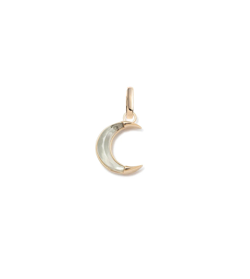 FD Jewellery-Gemstone Crescent-Karma: 15mm Medallion Prasiolite w/Oval Pushgate-FD Jewellery-One Size-Boboli-Vancouver-Canada