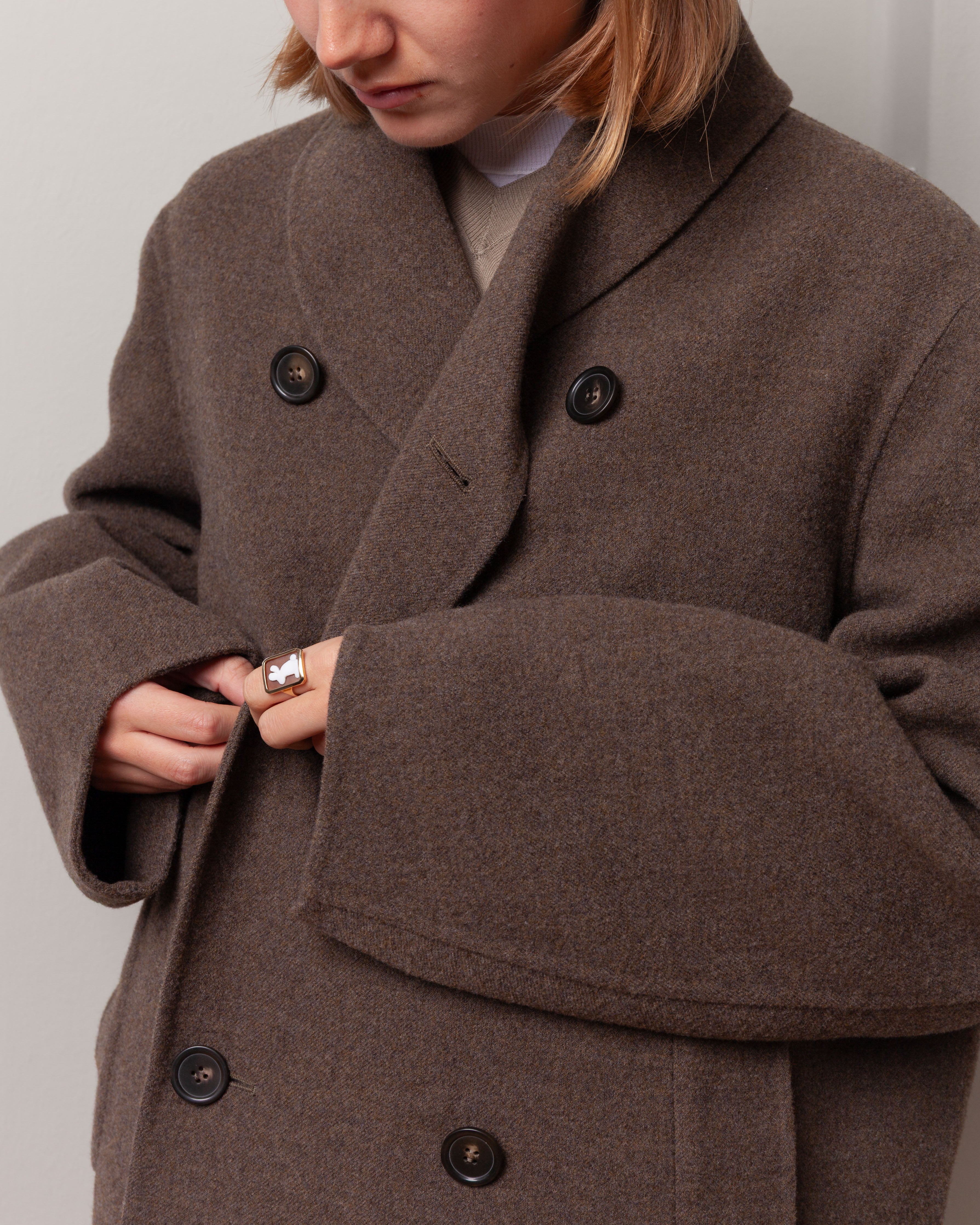 Cross Caban w/Shawl Collar - Mink