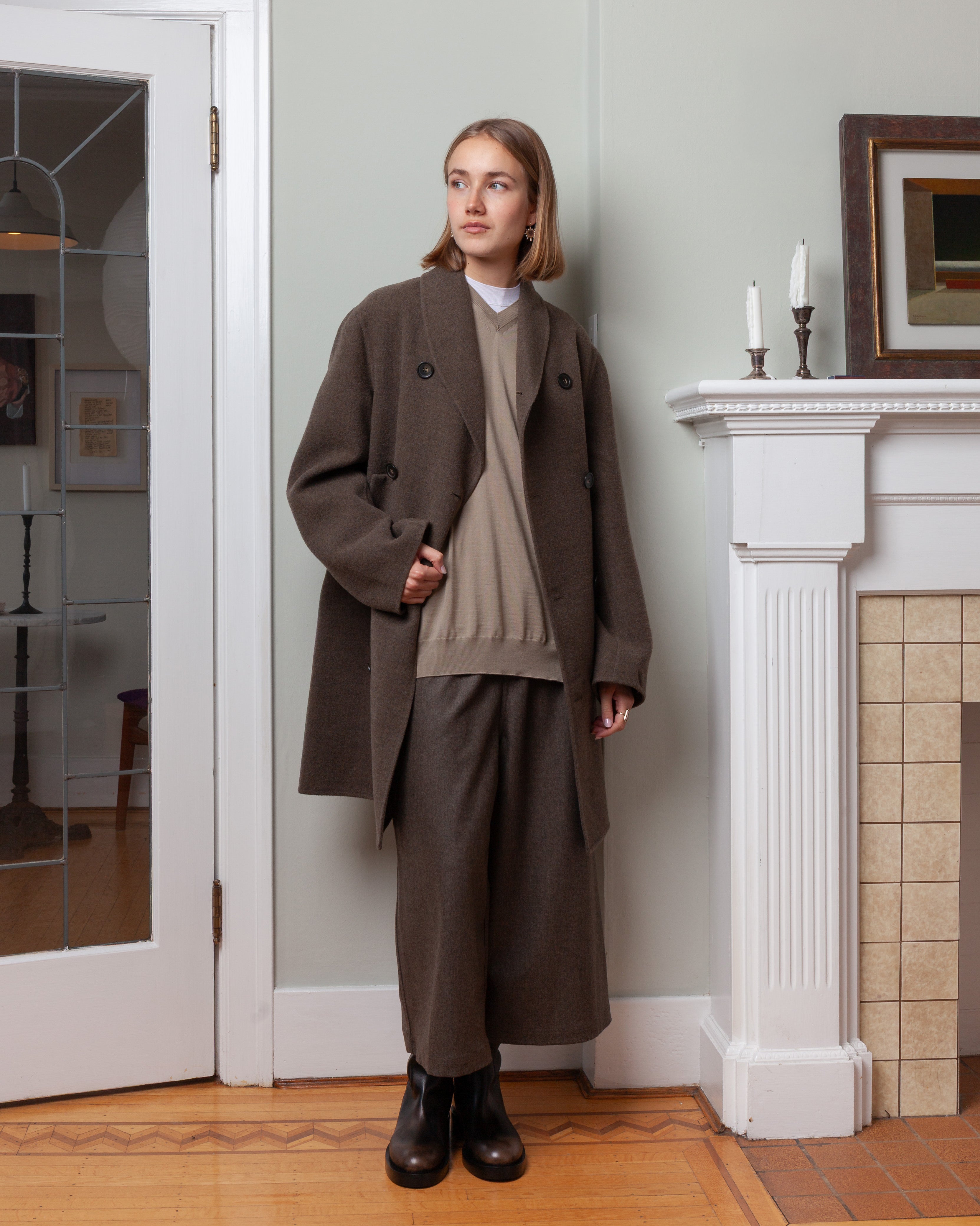 Ponce Relaxed Wide Pant - Mink Melange