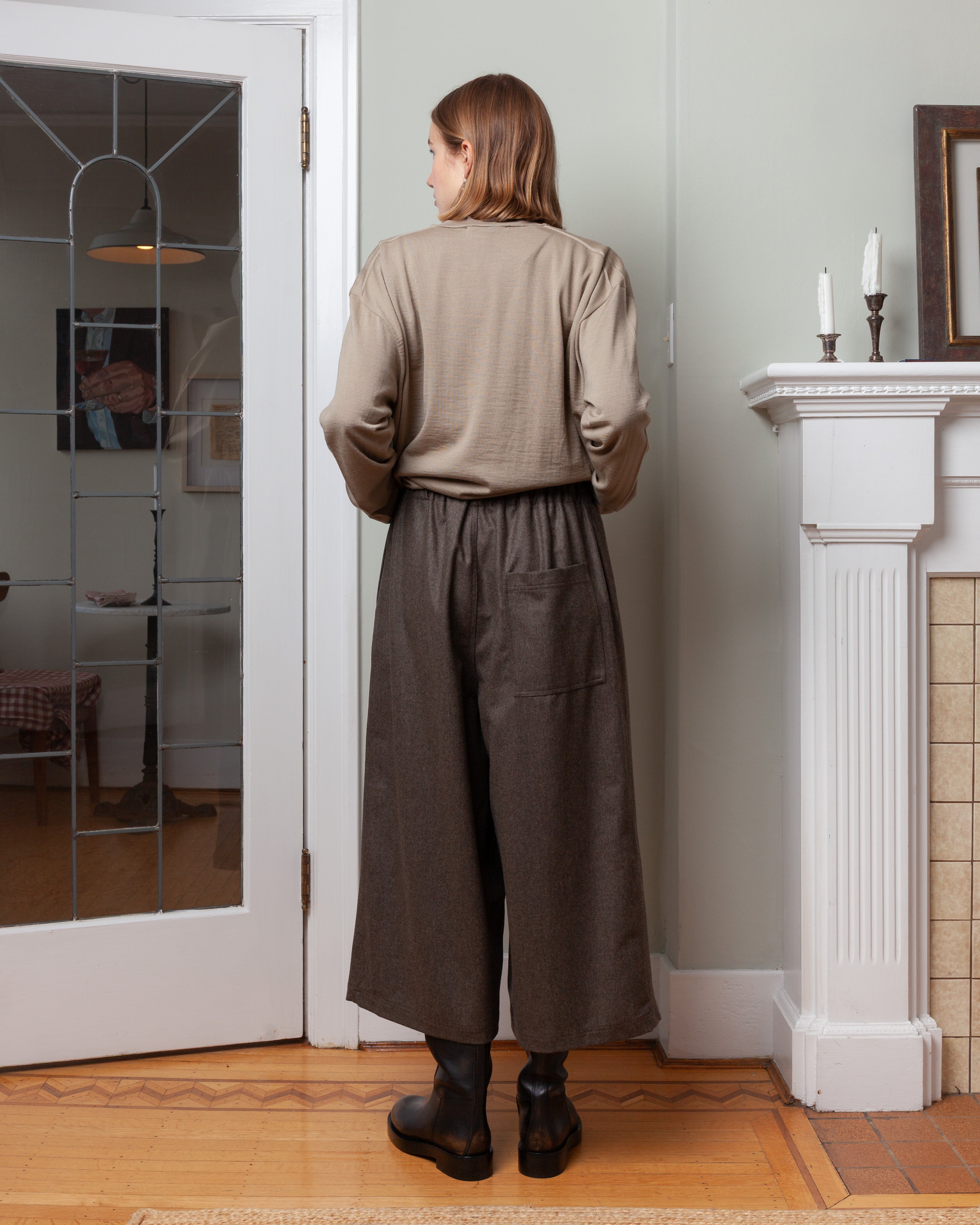 Ponce Relaxed Wide Pant - Mink Melange