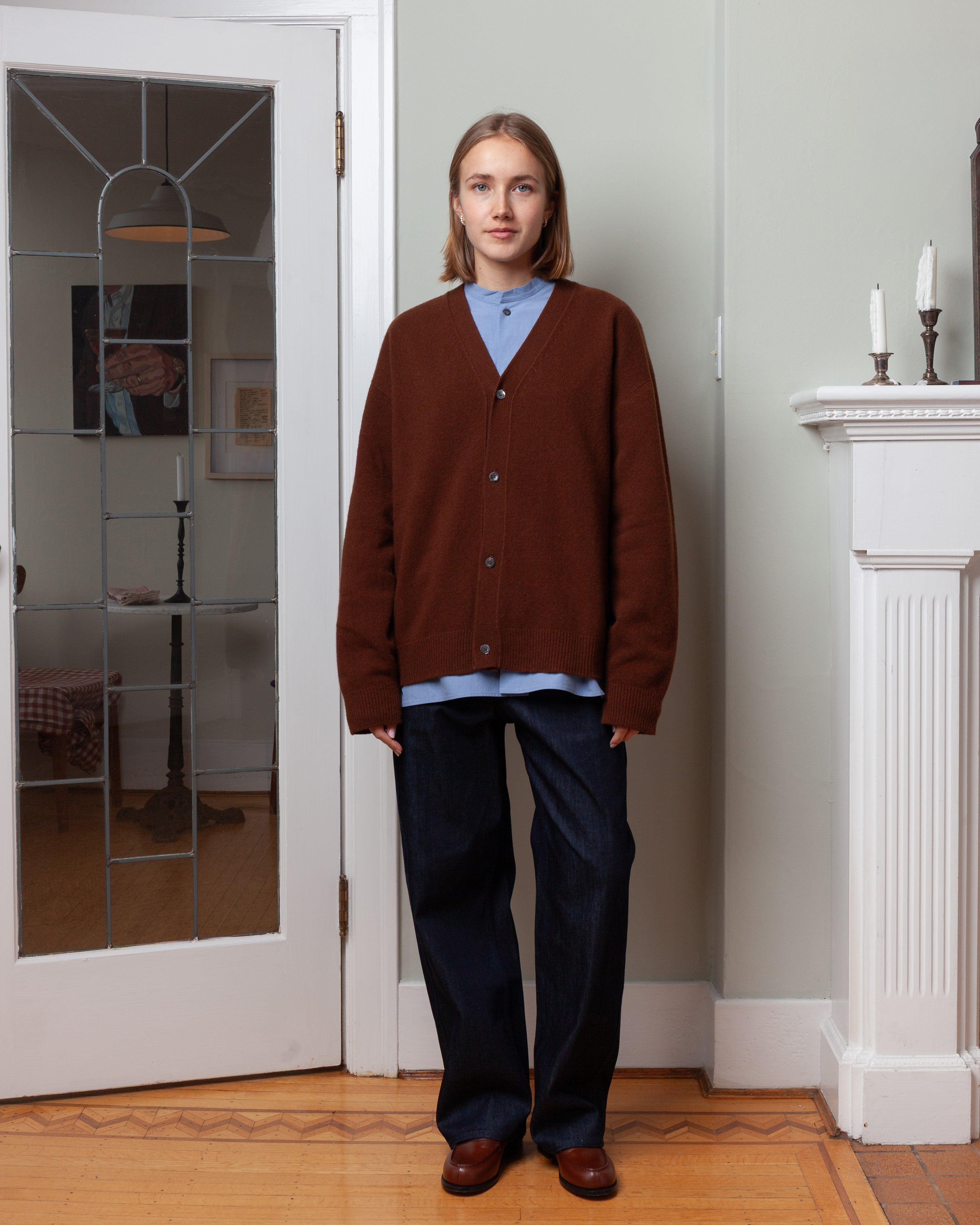 Mabuse Seamless V-Neck Cardigan - Chestnut