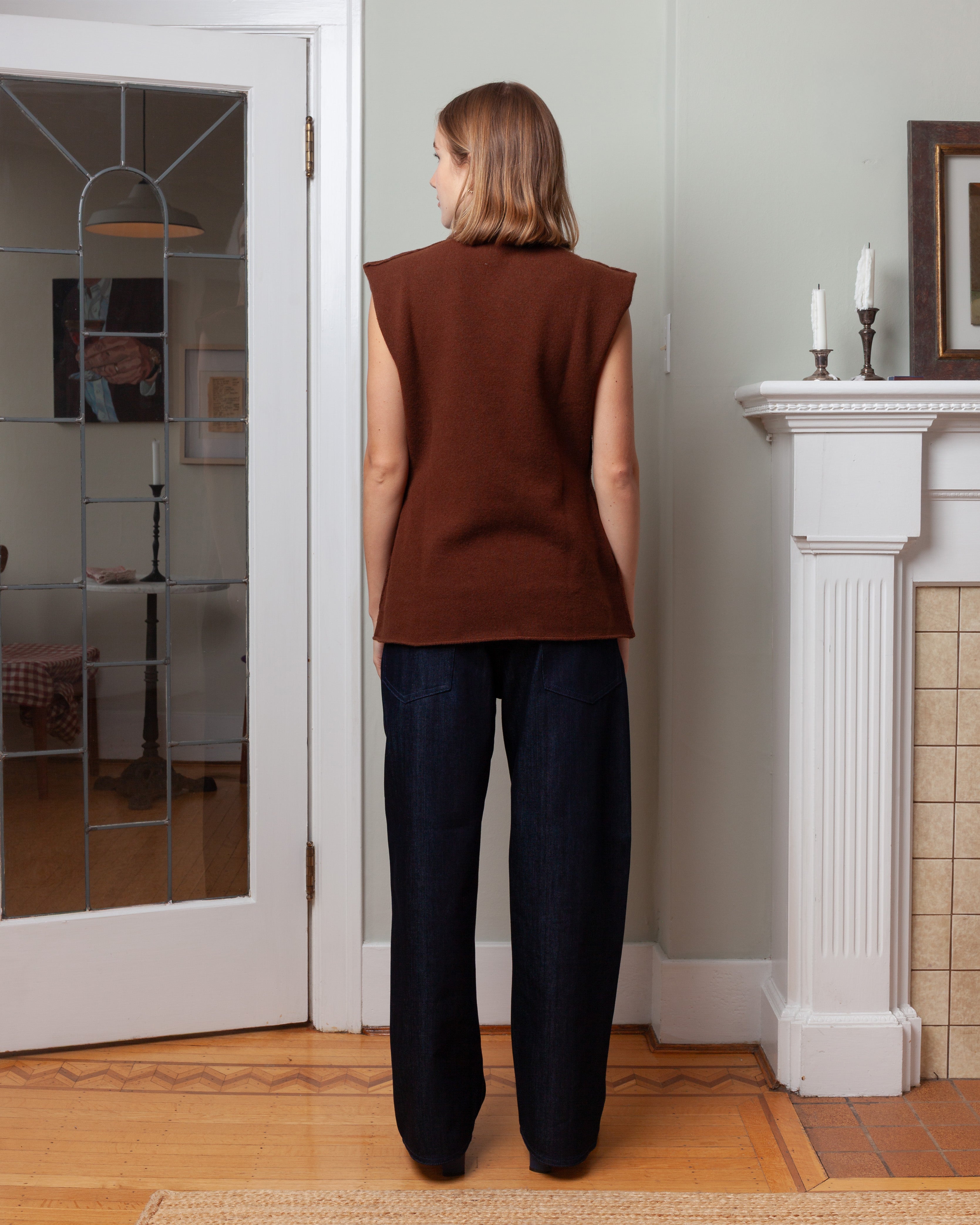 May Sleeveless Waisted Pull - Chestnut