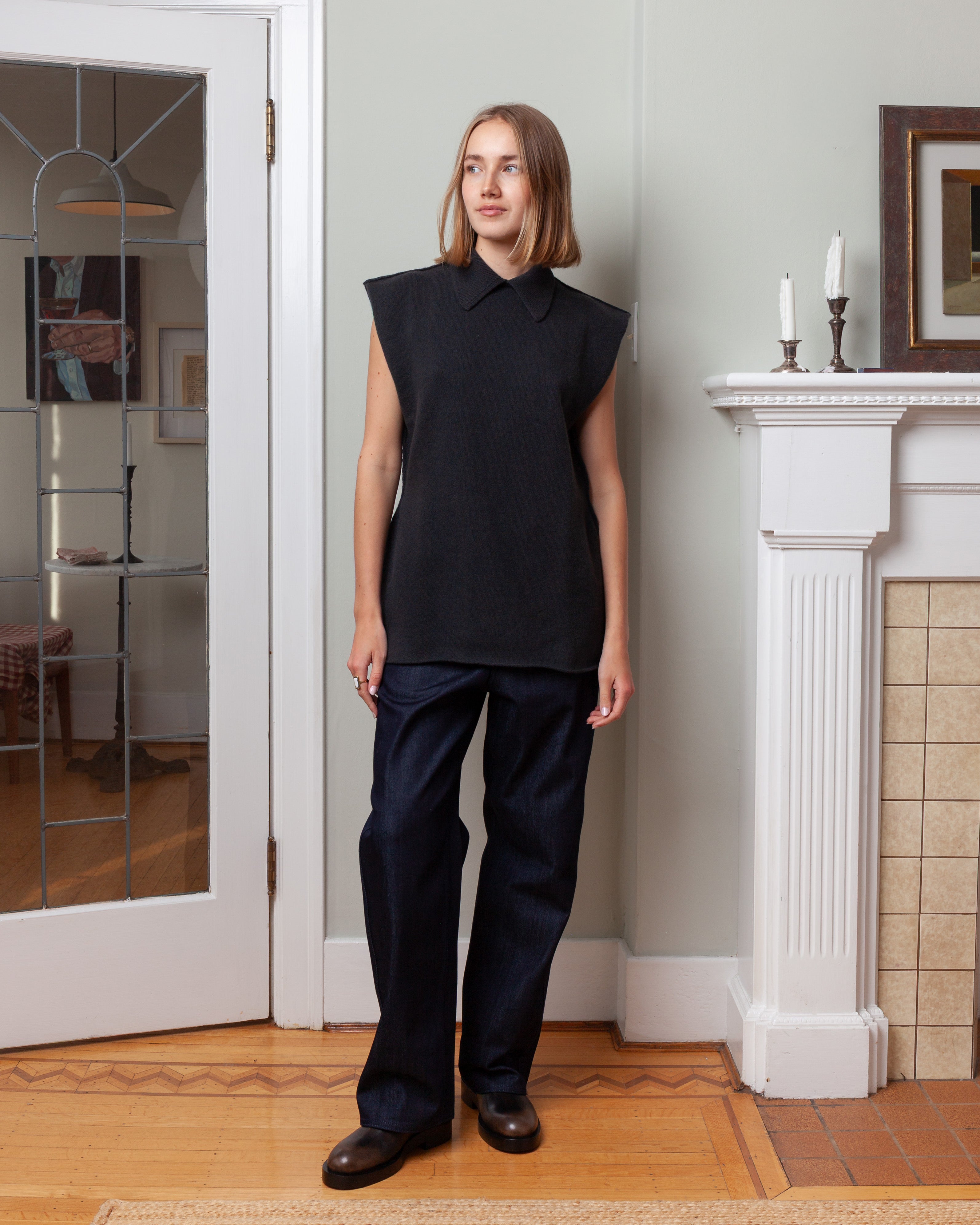 May Sleeveless Waisted Pull - Slate