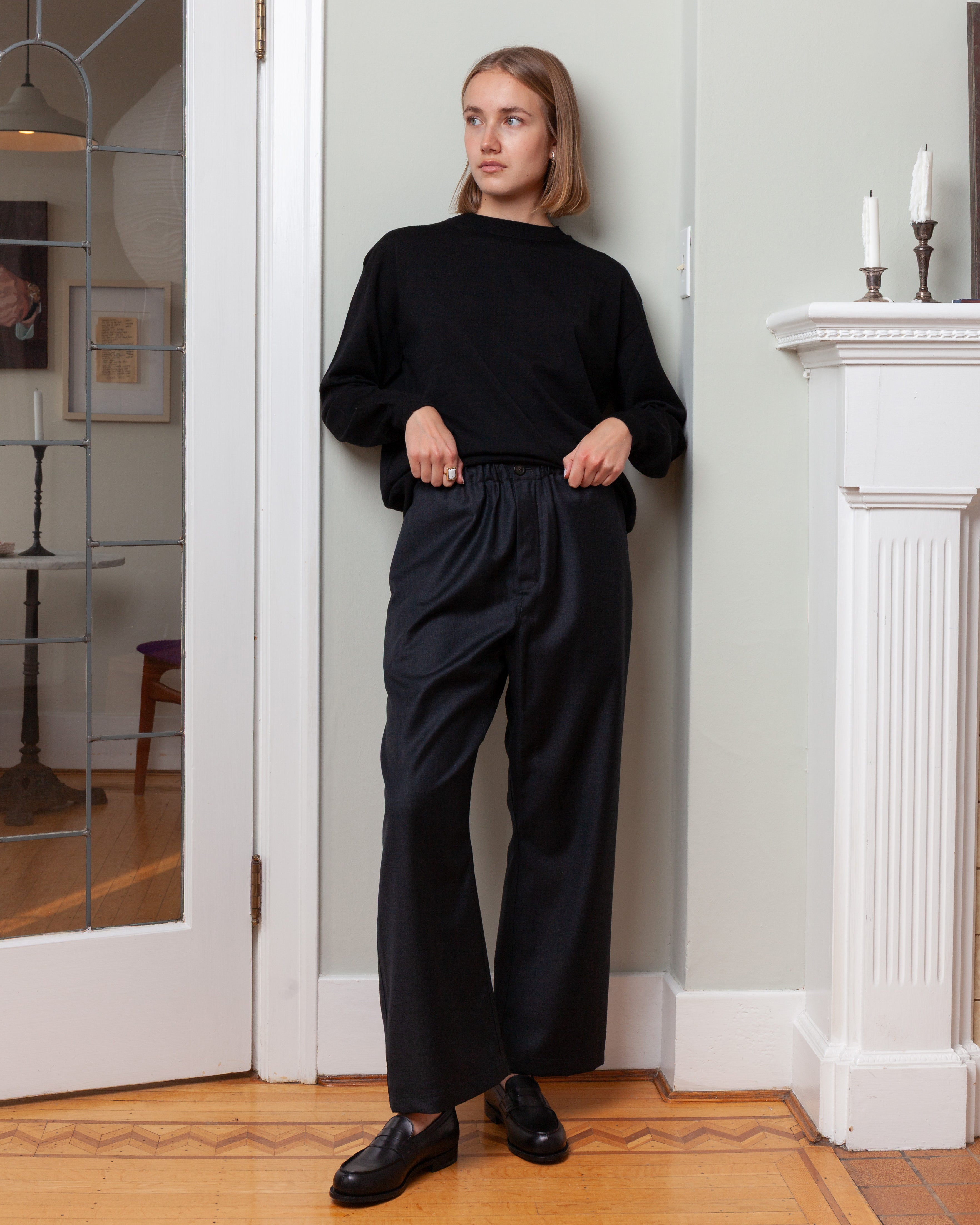 Pinot Relaxed Low Crotch Pant - Charcoal Melange